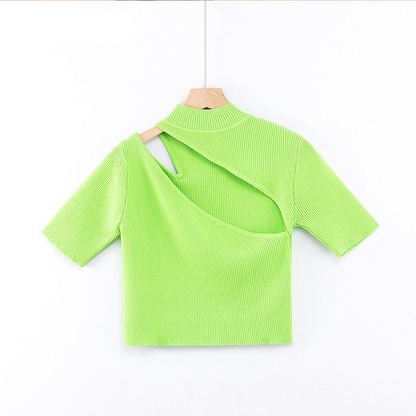 Variantenbild für Damen-T-Shirt, kurzärmelig, gestreift, Polyester-Acryl-3