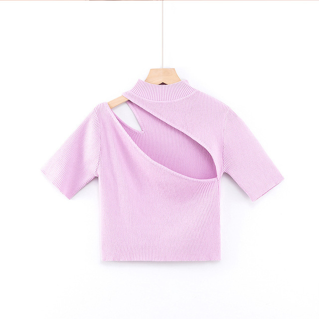 Variantenbild für Damen-T-Shirt, kurzärmelig, gestreift, Polyester-Acryl-4