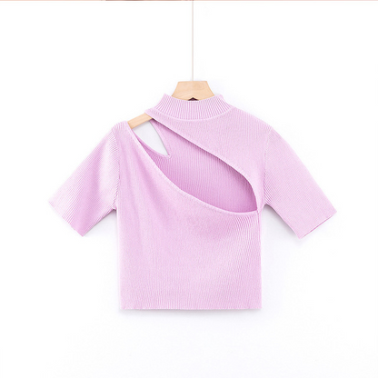 Variantenbild für Damen-T-Shirt, kurzärmelig, gestreift, Polyester-Acryl-4