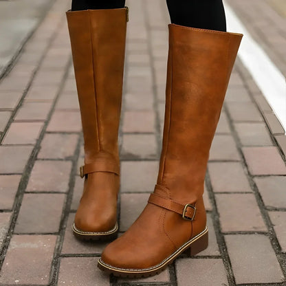 Variant image for Damen-Stiefel, hoch, elegantes Synthetikleder, mit Metallschließe-1