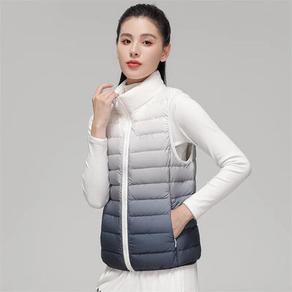 Damen-Daunenweste, ärmellos, ultraleicht, Nylon und Polyester-6