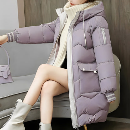 Damen-Mantel Lang Gepolstert Polyester für kalte Wintertage-6