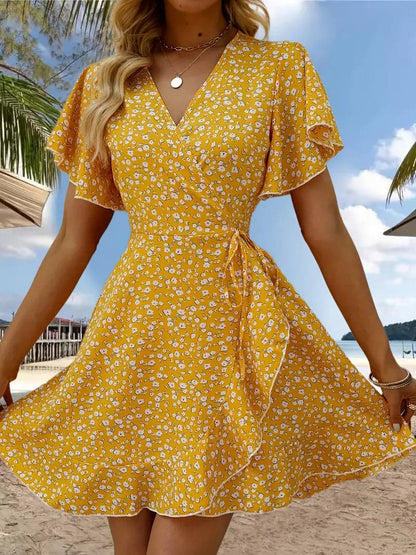 Variant image for Damen-Sommerkleid, mit schönen Ärmeln aus leichtem Material für Hochzeit und Fest-13