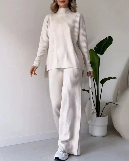 Damen-zweiteiliges Hauskleid, weicher Stoff, lässige Passform-1