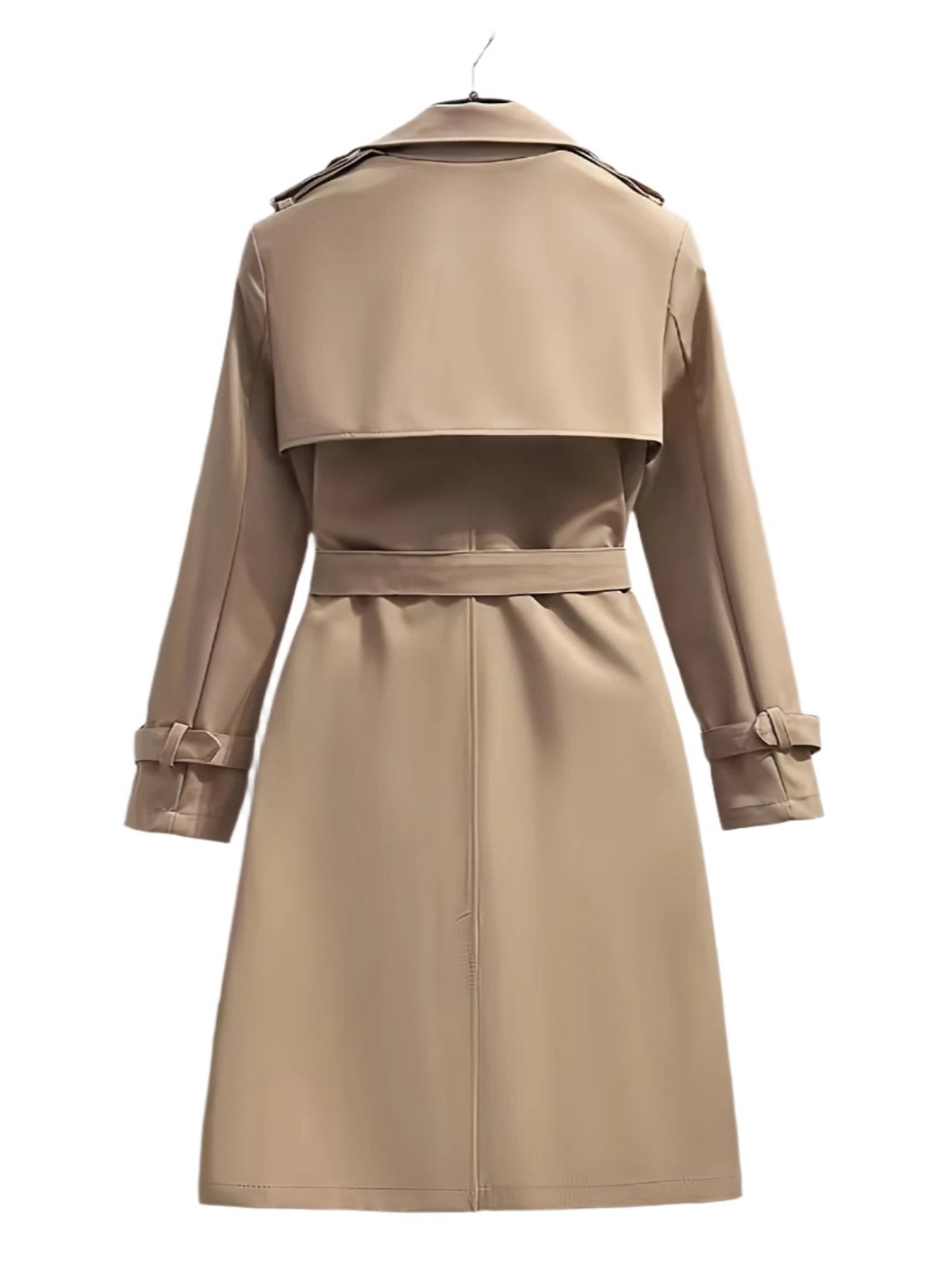 Damen-Trenchcoat, doppelreihige Knopfleiste mit Gürtel, Polyester-2