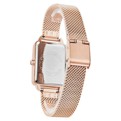 schicke Herrenuhr, rechteckiger minimalistischer Edelstahl 4