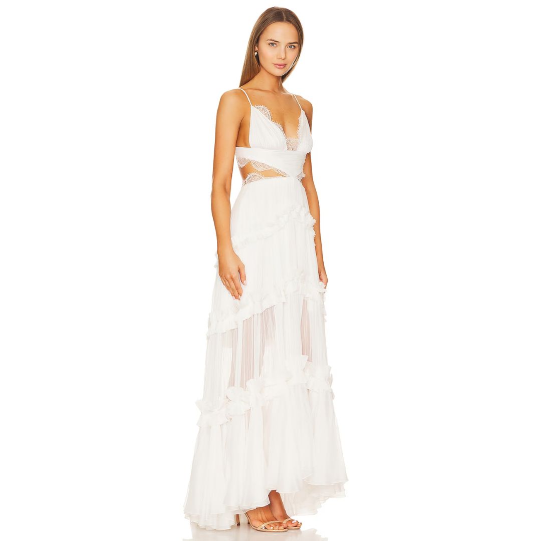 Damenkleid, plissierter mehrlagiger Ausschnitt, hochwertiges Polyester-3