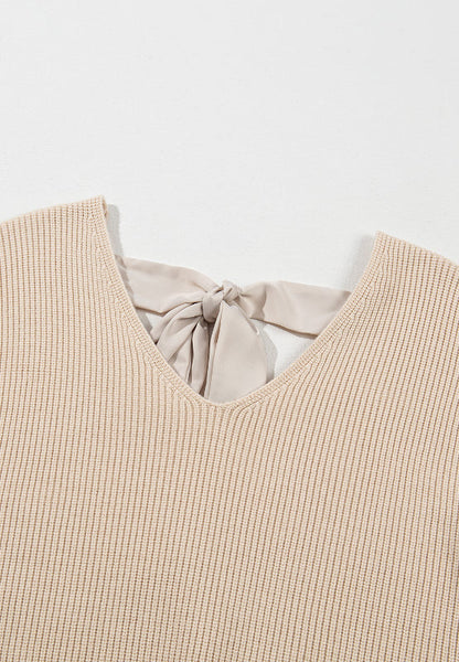 Damenpullover Lange Ärmel V-Ausschnitt Atmungsaktives Material-6