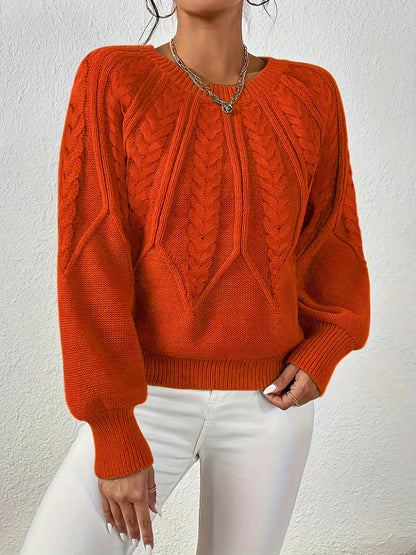 Damen-Zopf-Strickpullover, casual Acryl, elegant-5