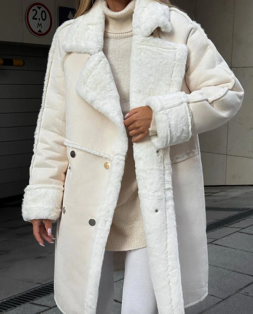 Damen-Mantel, lang, Plüsch, elegant, warme Mäntel-1