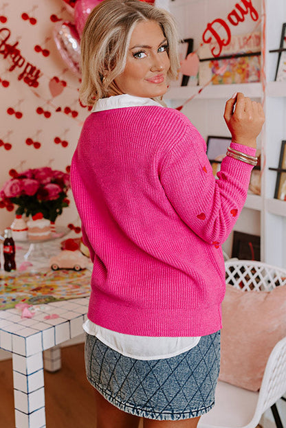 Damen-Strickpullover, lockere Passform, Herzmotiv, hochwertiges Material-4