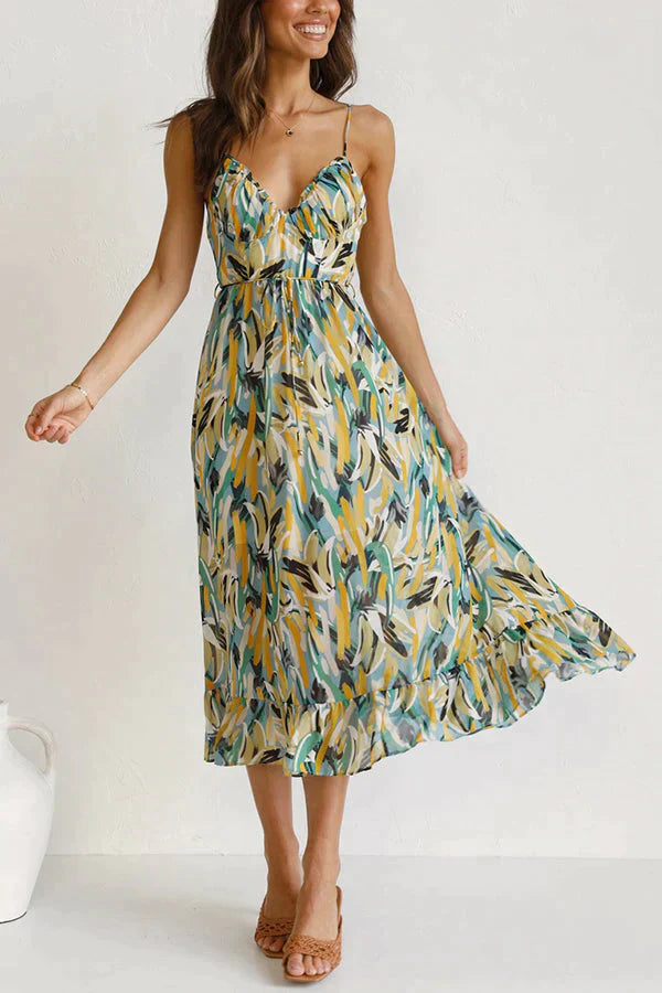 Buntes Damen-Midikleid aus leichten Materialien – Elegant und bequem für Sommerveranstaltungen 4
