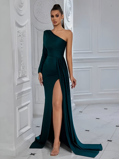 Damen-Abendkleid, drapiert, Seide, elegant 9