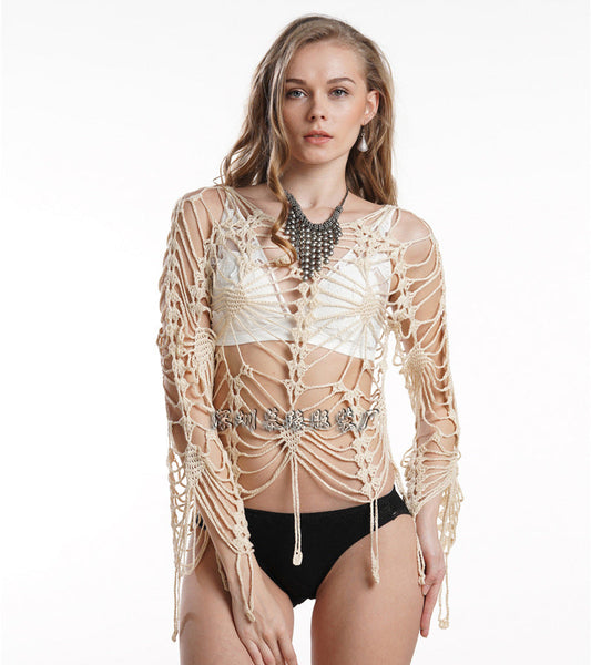 Damen Bikini Handgehäkelt Lochmuster Acryl-1