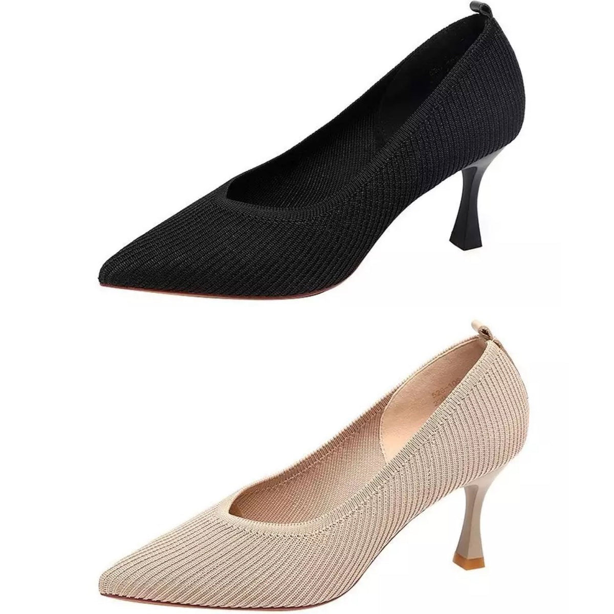 Damen-Absatzschuhe, eckig, atmungsaktiv, Textil, 6 cm-4