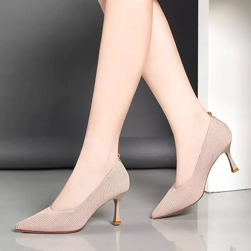 Damen-Absatzschuhe, eckig, atmungsaktiv, Textil, 6 cm-3