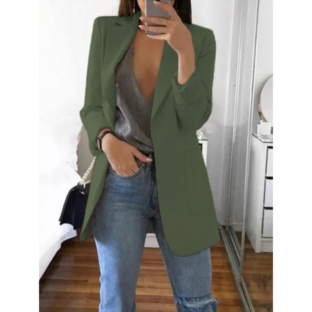 Variant image for Damen Blazer Enger Geschnitten Modernes Design Hochwertiger Stoff-25