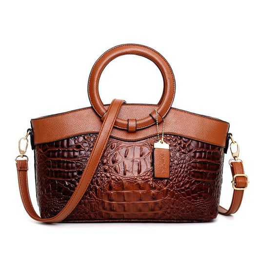 Damentasche, elegant, Retro, Leder mit verstellbaren Schulterriemen-1