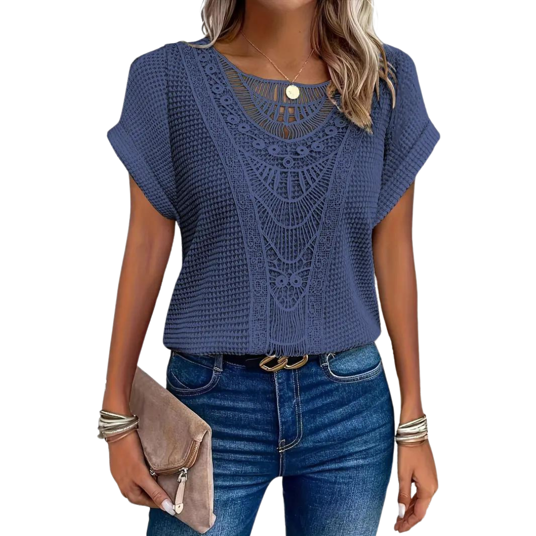 Damen-T-Shirt, kurzärmeliges Casual, Polyester-6