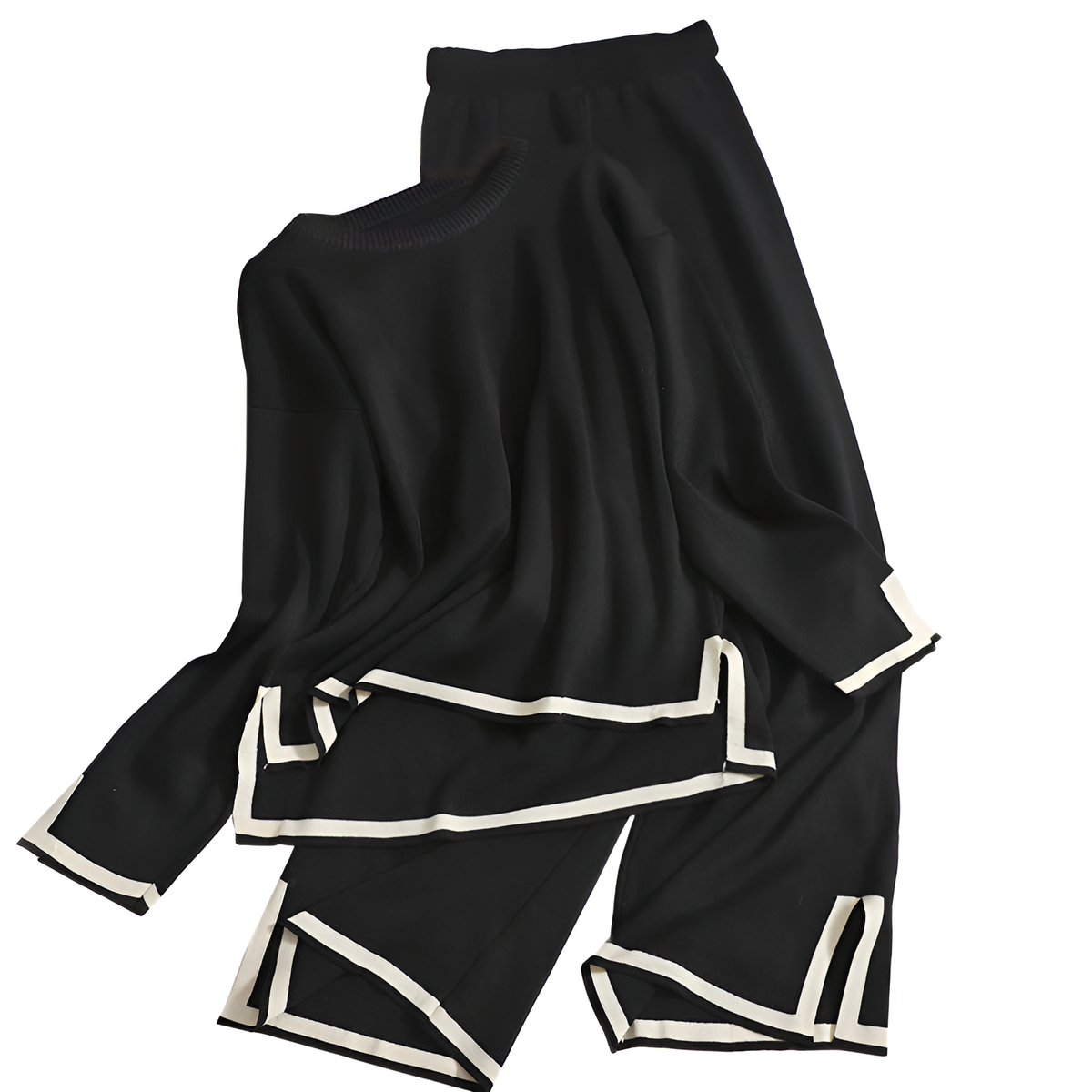 Damen-Lounge-Set, geschlitzte elastische Mischung 9