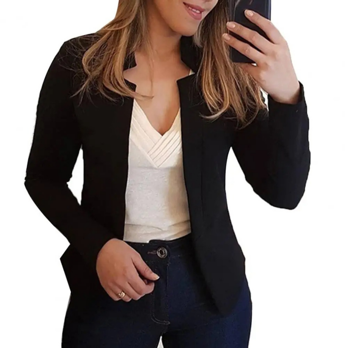 Variant image for Damen Blazer Tailliertes Polyester für Büroarbeit Elegantes Design-49