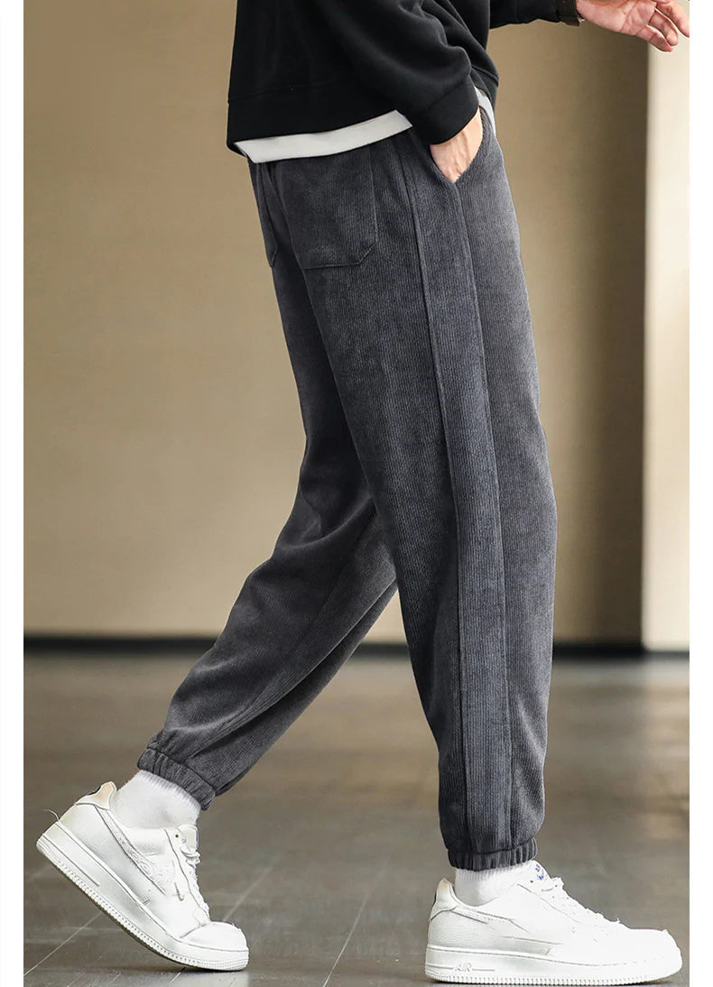 Herren-Hose, Sladdbyxor, Chenille, mit elastischem Bund-5