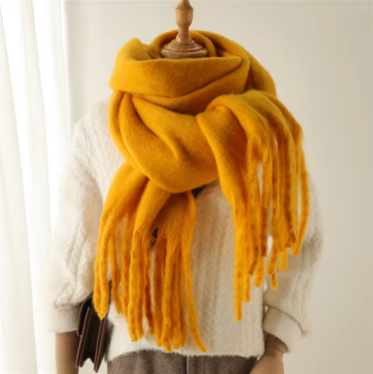 Winterschal für Damen aus kaschmirähnlichem Material mit langen Fransen – Elegantes und vielseitiges Pashmina-Design 15