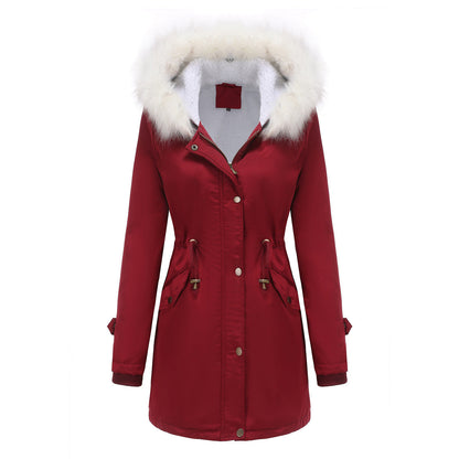Variant image for Damen-Parka-Mantel, lang, Polyester, mit abnehmbarem Kragen-4