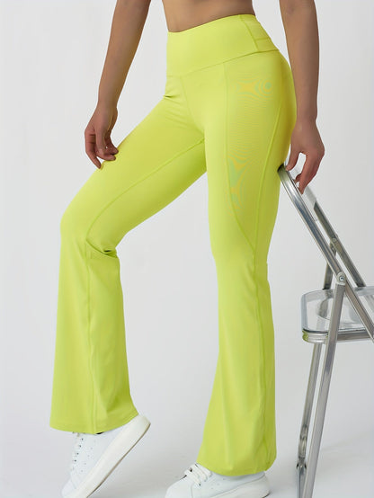 Variant image for Damen Yogahose Hohe Taille Stretch Flared Atmungsaktiver Stoff-27