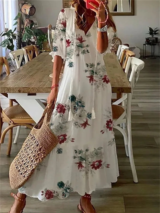Maxikleid Damen Leichtes Material Lässige Silhouette für den Sommer 1