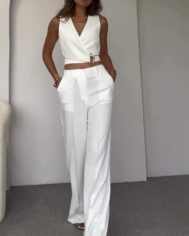 Damen-Kostüm-Set, mit Weste und Hose, aus hochwertigem Stoff-6