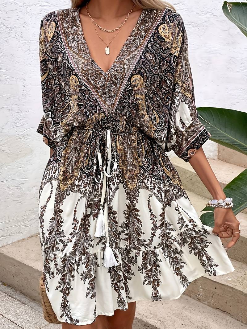 Damen-Kurzes Kleid, elegant, leichtes Material-2