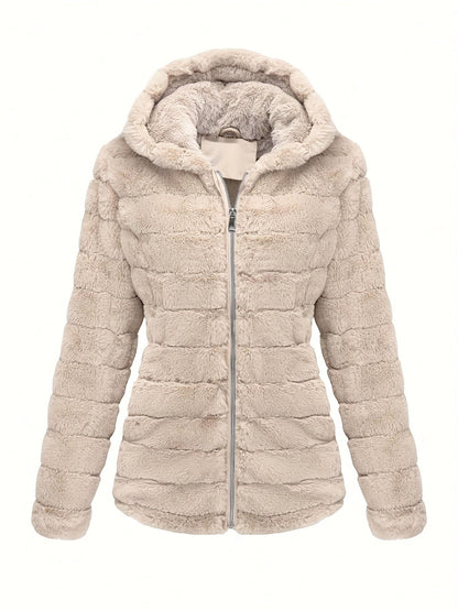 Variant image for Damenjacke Teddy mit Kapuze Weicher Teddy-Stoff-11