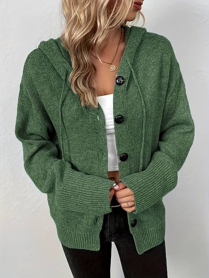 Variant image for Damen-Hoodie Knopfverschluss Bequeme Baumwolle-13