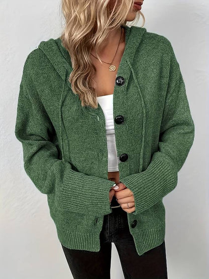 Variant image for Damen-Hoodie Knopfverschluss Bequeme Baumwolle-13