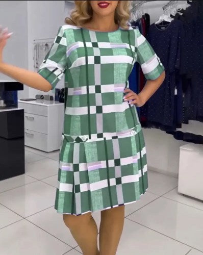 Damenkleid 3D-Effekt Lässig Polyester Schöne Damenkleider-3