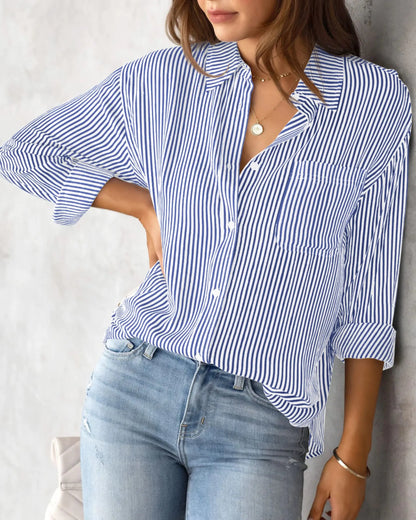 Bluse Damen mit Knopfdetails Leichtes Material für lockerem Stil 4