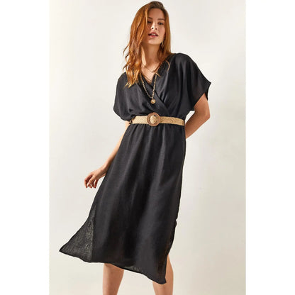 Damen-Sommerkleid mit doppelten Schlitzen aus 100% Baumwolle-6