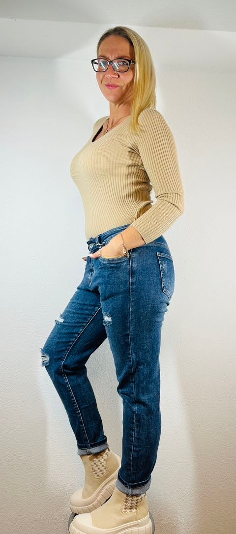 Damen-Hose, Mama Fit, Elasthan, bequem, mit elastischem Bund, schick-2