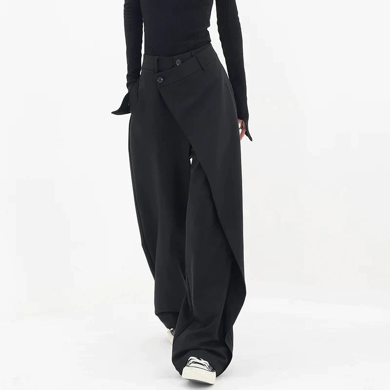 Schicke Baggy-Damenhosen mit hoher Taille aus 100 % Baumwolle 4