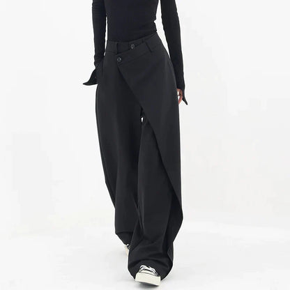 Schicke Baggy-Damenhosen mit hoher Taille aus 100 % Baumwolle 4