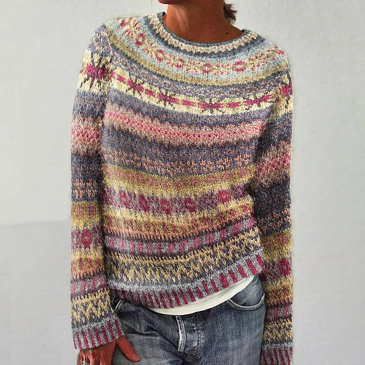 Damen-Strickpullover, bunte weiche Acrylmischung-3