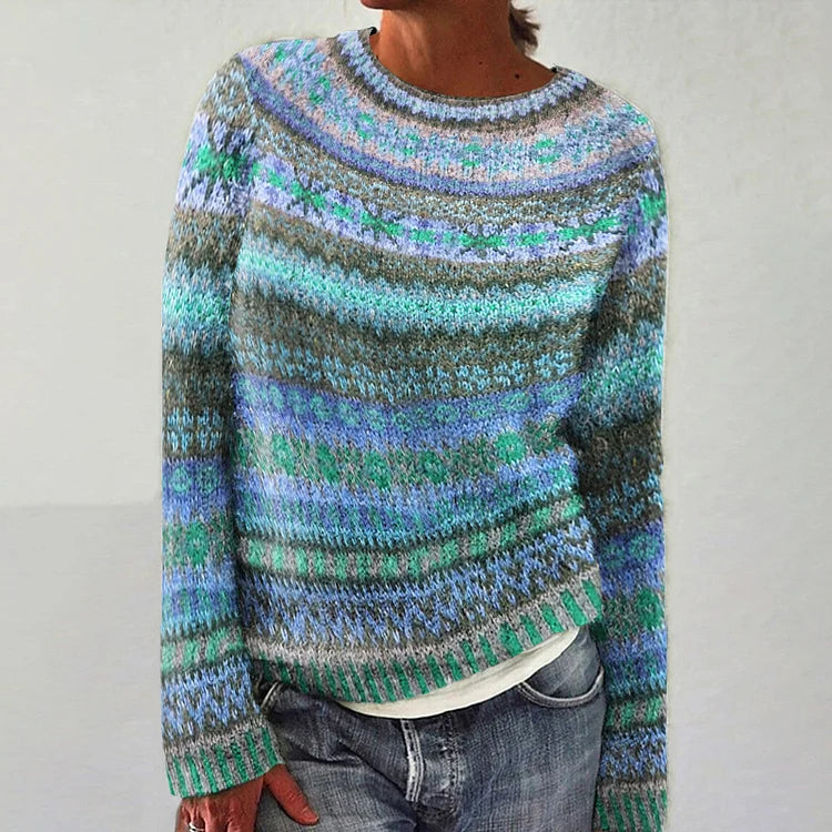 Damen-Strickpullover, bunte weiche Acrylmischung-2