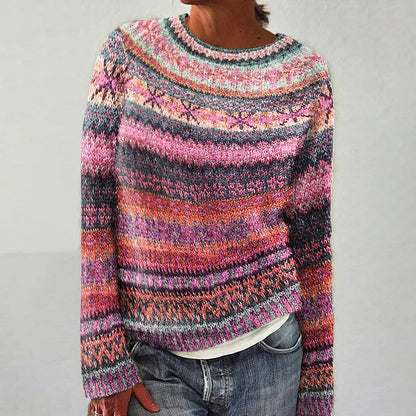 Damen-Strickpullover, bunte weiche Acrylmischung-1