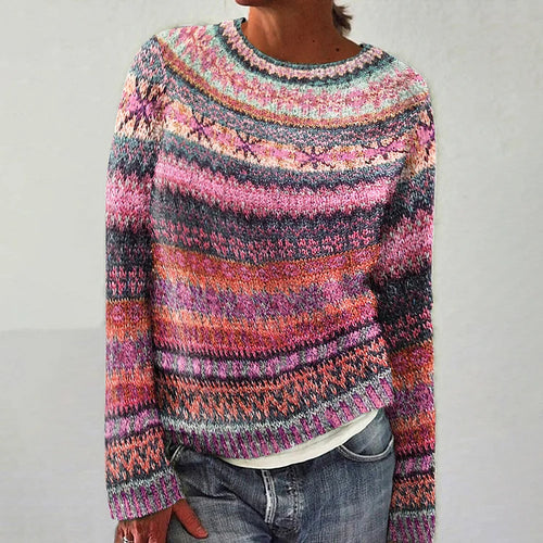 Damen-Strickpullover, bunte weiche Acrylmischung-1
