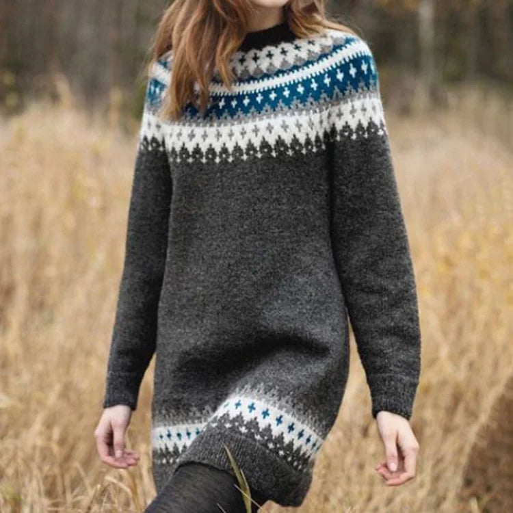Damen Winterpullover Norwegisches Design Weiches Acryl-1
