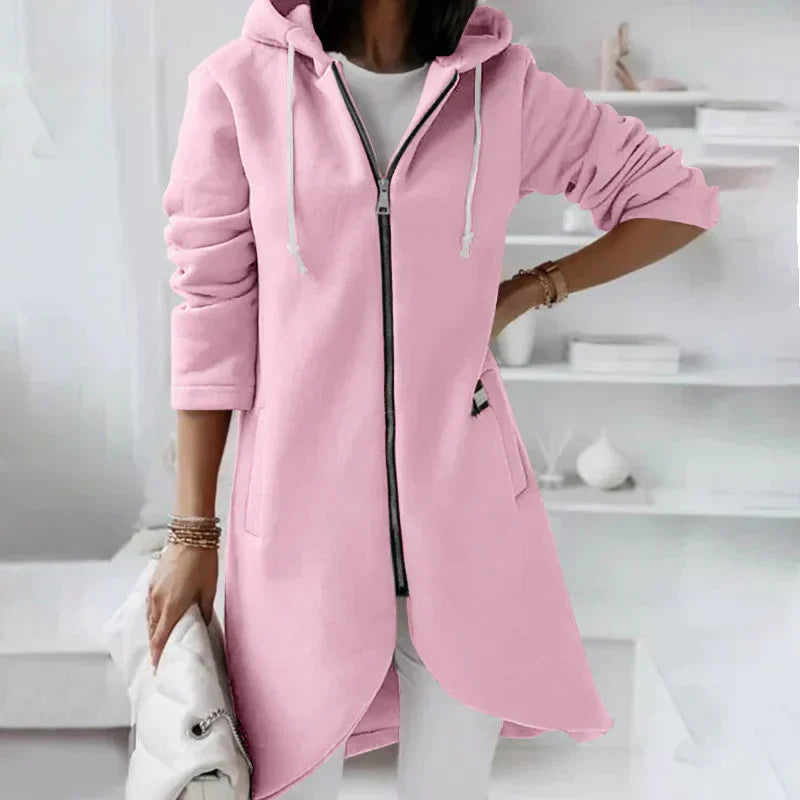 Damenjacke Hoodie mit Reißverschluss und Kapuze aus Baumwolle und Polyester 7