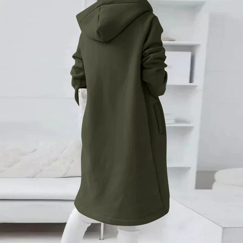 Damenjacke Hoodie mit Reißverschluss und Kapuze aus Baumwolle und Polyester 3
