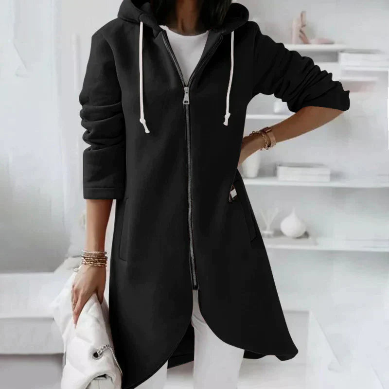 Damenjacke Hoodie mit Reißverschluss und Kapuze aus Baumwolle und Polyester 10