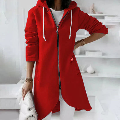 Damenjacke Hoodie mit Reißverschluss und Kapuze aus Baumwolle und Polyester 11